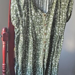 Floral Green Women's Dress
